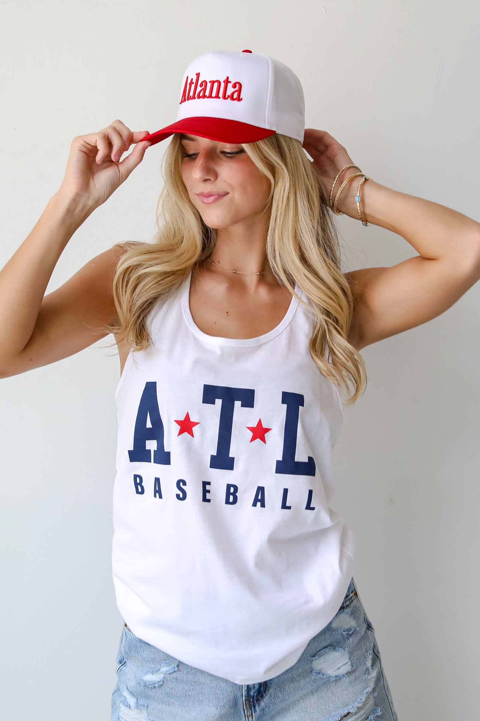 White ATL Baseball Star Tank MY20