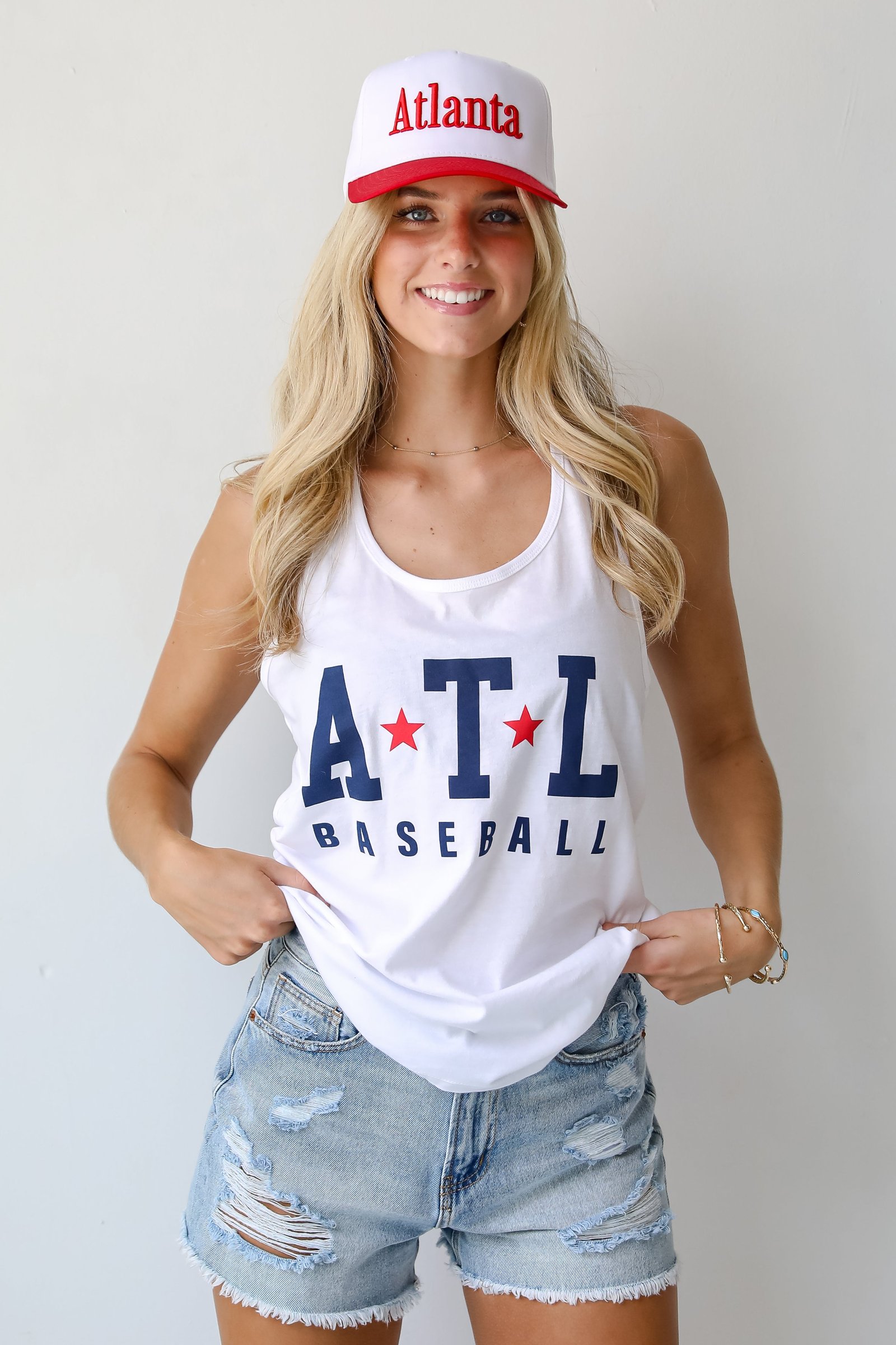 White ATL Baseball Star Tank MY20