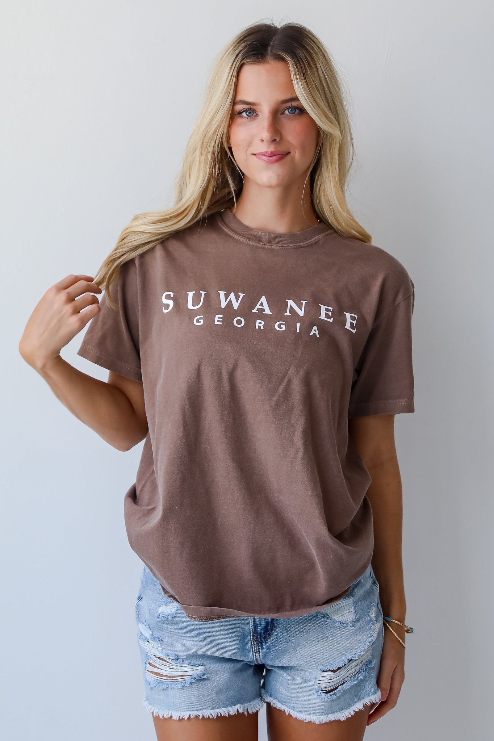 Brown Suwanee Georgia Block Letter Tee MY19